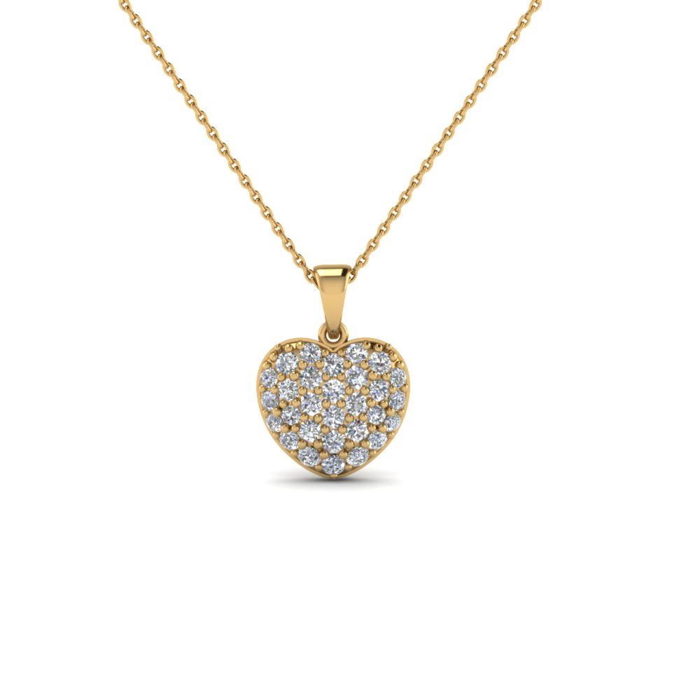 Natural Heart Shape Zircon Pendant Gold Plated Necklace